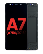 Samsung Galaxy A750 İle Uyumlu İçin Çerçeveli ekran Orijinal Ekranı (A750 2018) (Aftermarket Plus) (Siyah)