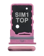 Samsung Galaxy A80 İle Uyumlu Çift Sim Kart Tepsisi (A805 2019) (Pembe)