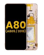 Samsung Galaxy A80 İle Uyumlu İçin Çerçeveli ekran (A805 2019) (Angel Gold) Orijinal  Orijinal Ekranı Uyumlu
