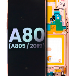 Samsung Galaxy A80 İle Uyumlu İçin Çerçeveli ekran (A805 2019) (Angel Gold) (Service Pack)  LCD Ekranı Uyumlu