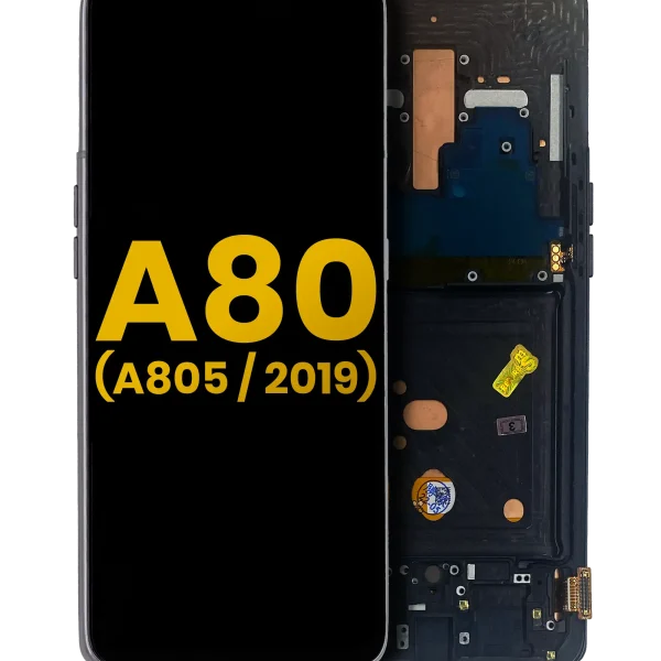 Samsung Galaxy A80 İle Uyumlu İçin Çerçeveli ekran (A805 2019) Orijinal (Phantom Black)  Orijinal Ekranı Uyumlu