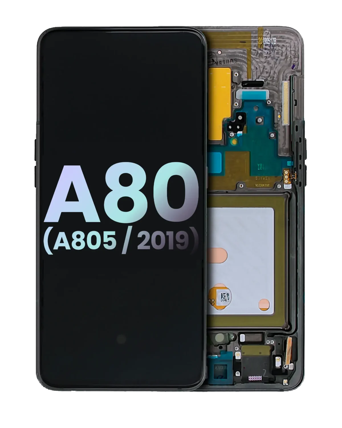 Samsung Galaxy A80 İle Uyumlu İçin Çerçeveli ekran (A805 2019) (Servis Paketi) (Phantom Siyah)  Orijinal Ekranı Uyumlu - Görsel 3