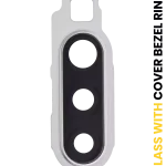 Samsung Galaxy A90 5G İle Uyumlu Arka Kamera Lensi Çerçeveli Halkalı (A908 2019) (Beyaz)