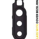 Samsung Galaxy A90 5G İle Uyumlu Arka Kamera Lensi Çerçeveli Halkalı (A908 2019) (Siyah)