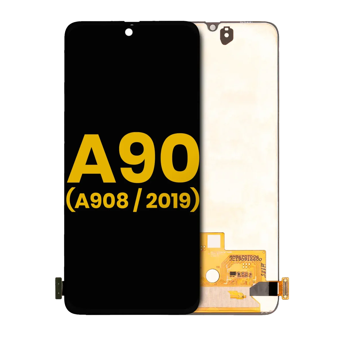 Samsung Galaxy A90 5G İle Uyumlu Çerçevesiz ekran Orijinal Ekranı (A908 2019) Orijinal (Siyah)