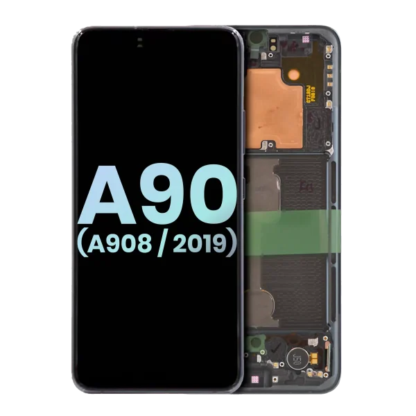 Samsung Galaxy A90 5G İle Uyumlu İçin Çerçeveli ekran (A908 2019) (Servis Paketi) (Siyah)  Orijinal Ekranı