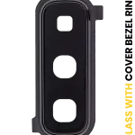 Samsung Galaxy Fold 4G / 5G (Cosmos Siyah) Kapaklı Arka Kamera Lensi Çerçeveli Halkalı