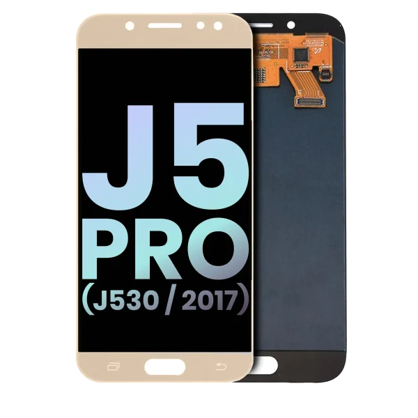Samsung Galaxy J5 Pro İle Uyumlu Çerçevesiz ekran Orijinal Ekranı (Service Pack) (J530 2017) (Altın)