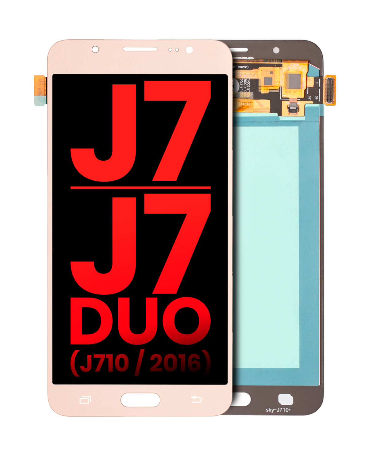 Samsung Galaxy J7 İle Uyumlu Çerçevesiz ekran Orijinal Ekranı J7 Duo (J710 2016) (Aftermarket Plus) (Altın)