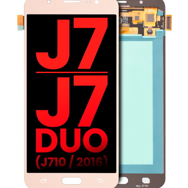 Samsung Galaxy J7 İle Uyumlu Çerçevesiz ekran Orijinal Ekranı J7 Duo (J710 2016) (Aftermarket Plus) (Altın)