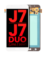 Samsung Galaxy J7 İle Uyumlu Çerçevesiz ekran Orijinal Ekranı J7 Duo (J710 2016) (Beyaz)
