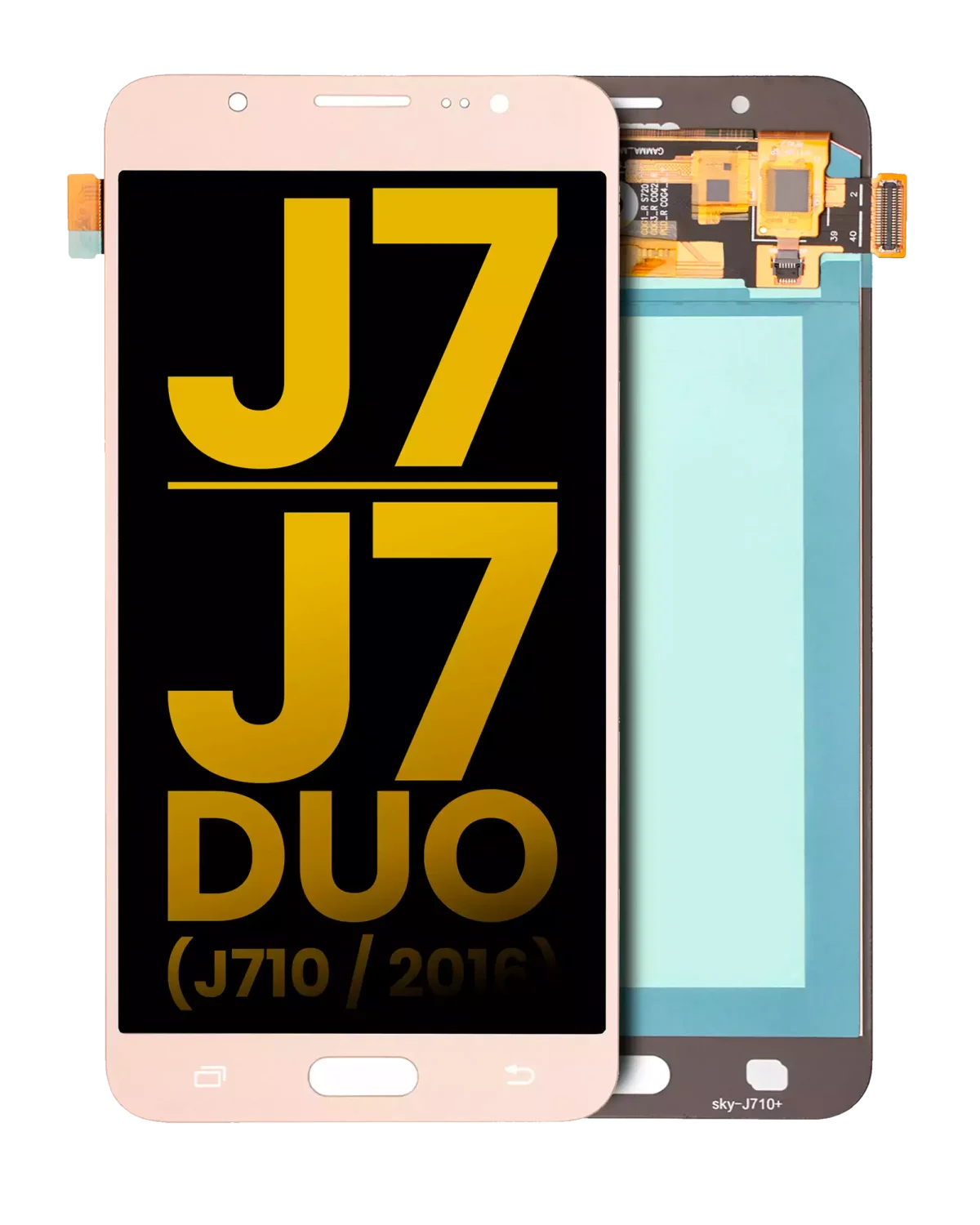 Samsung Galaxy J7 İle Uyumlu Çerçevesiz ekran Orijinal Ekranı J7 Duo (J710 2016) Orijinal (Altın)