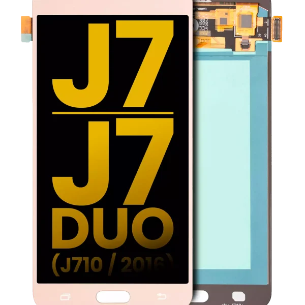 Samsung Galaxy J7 İle Uyumlu Çerçevesiz ekran Orijinal Ekranı J7 Duo (J710 2016) Orijinal (Altın)