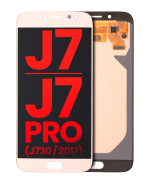 Samsung Galaxy J7 İle Uyumlu Çerçevesiz ekran Orijinal Ekranı J7 Pro (J730 2017) (Aftermarket Plus) (Altın)
