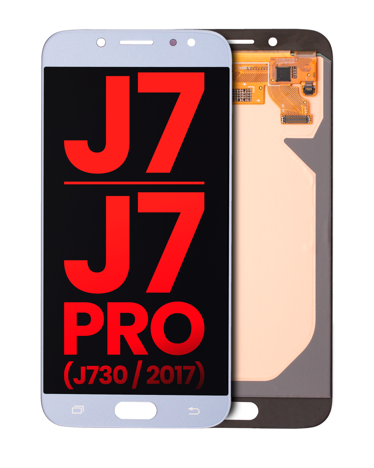 Samsung Galaxy J7 İle Uyumlu Çerçevesiz ekran Orijinal Ekranı J7 Pro (J730 2017) (Aftermarket Plus) (Mavi Gri)