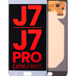 Samsung Galaxy J7 İle Uyumlu Çerçevesiz ekran Orijinal Ekranı J7 Pro (J730 2017) (Aftermarket Plus) (Mavi Gri)