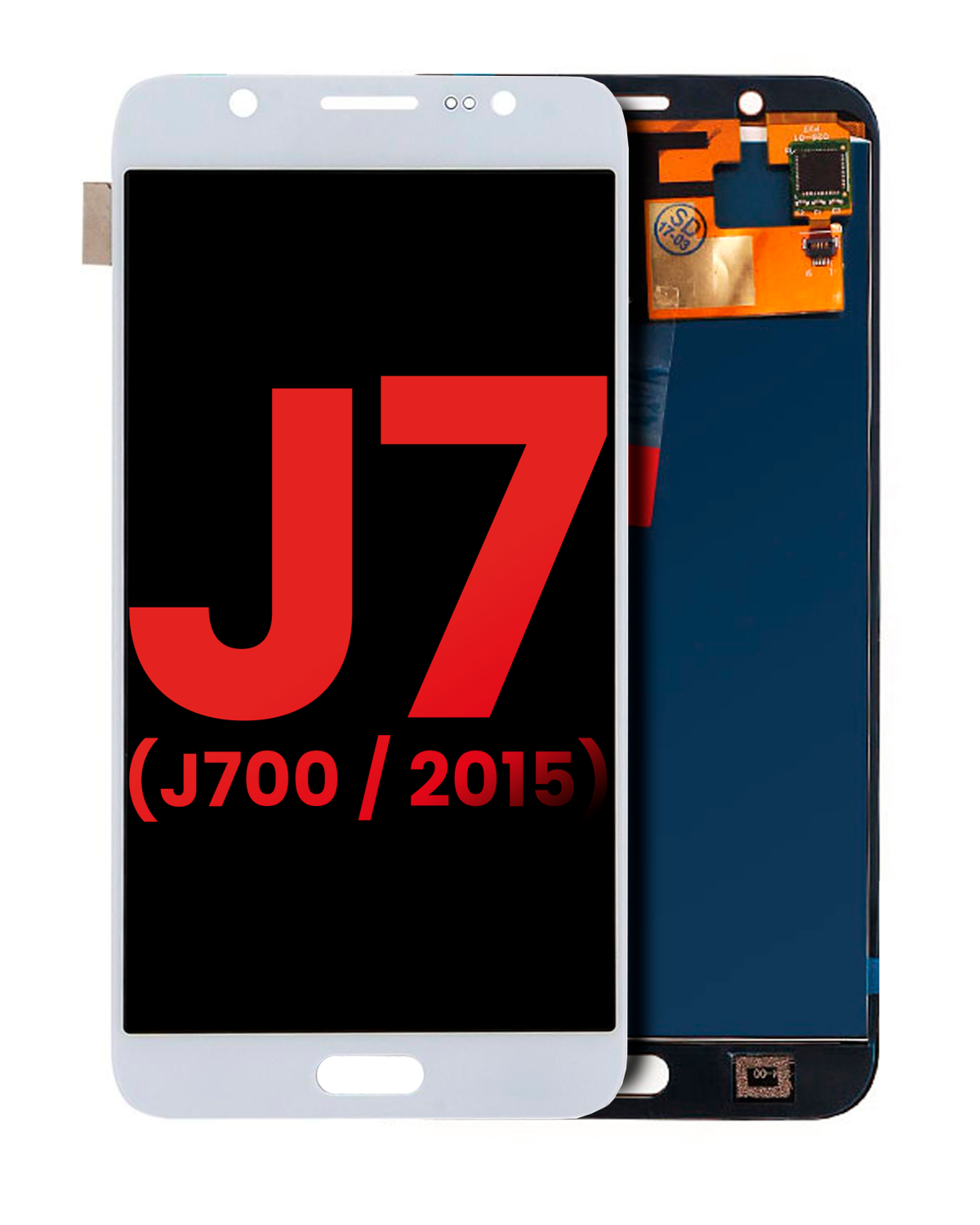 Samsung Galaxy J7 İle Uyumlu Çerçevesiz ekran Orijinal Ekranı (J700 2015) (Aftermarket Plus) (Beyaz)