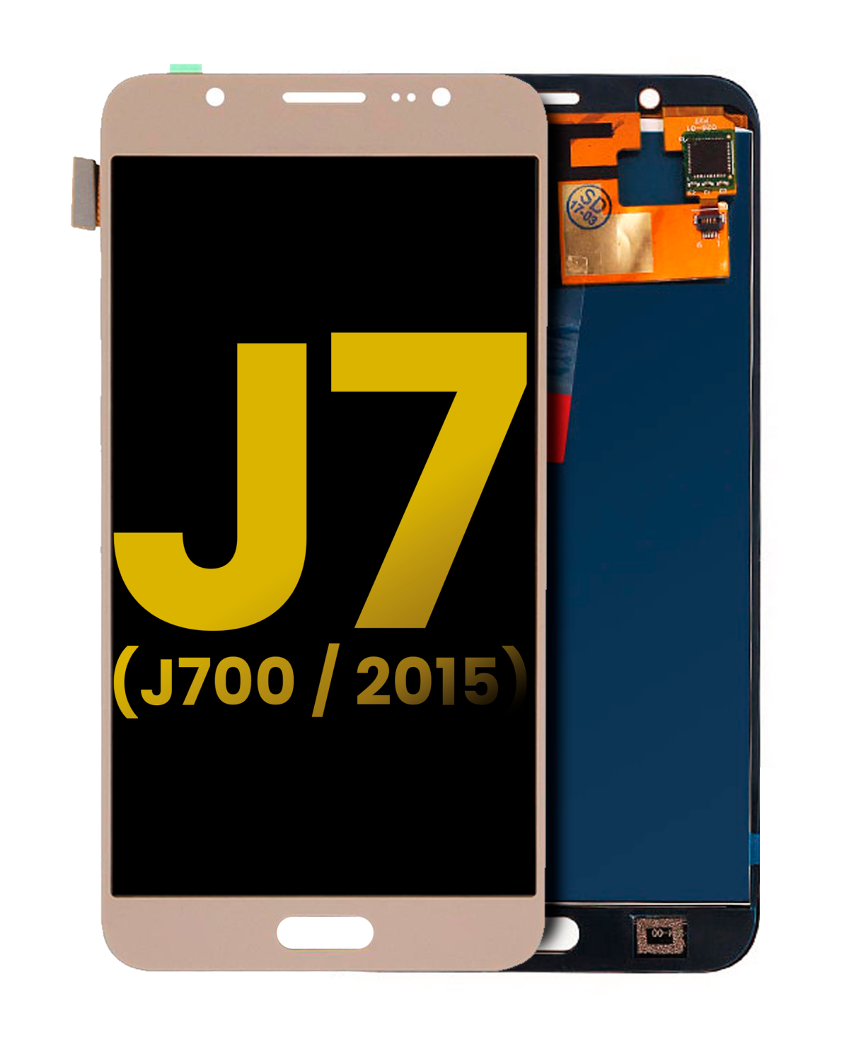 Samsung Galaxy J7 İle Uyumlu Çerçevesiz ekran Orijinal Ekranı (J700 2015) Orijinal (Altın)