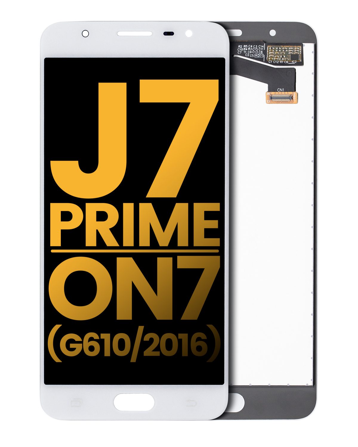 Samsung Galaxy J7 Prime İle Uyumlu Çerçevesiz ekran LCD Ekranı On7 (G610 2016) Orijinal (Beyaz)