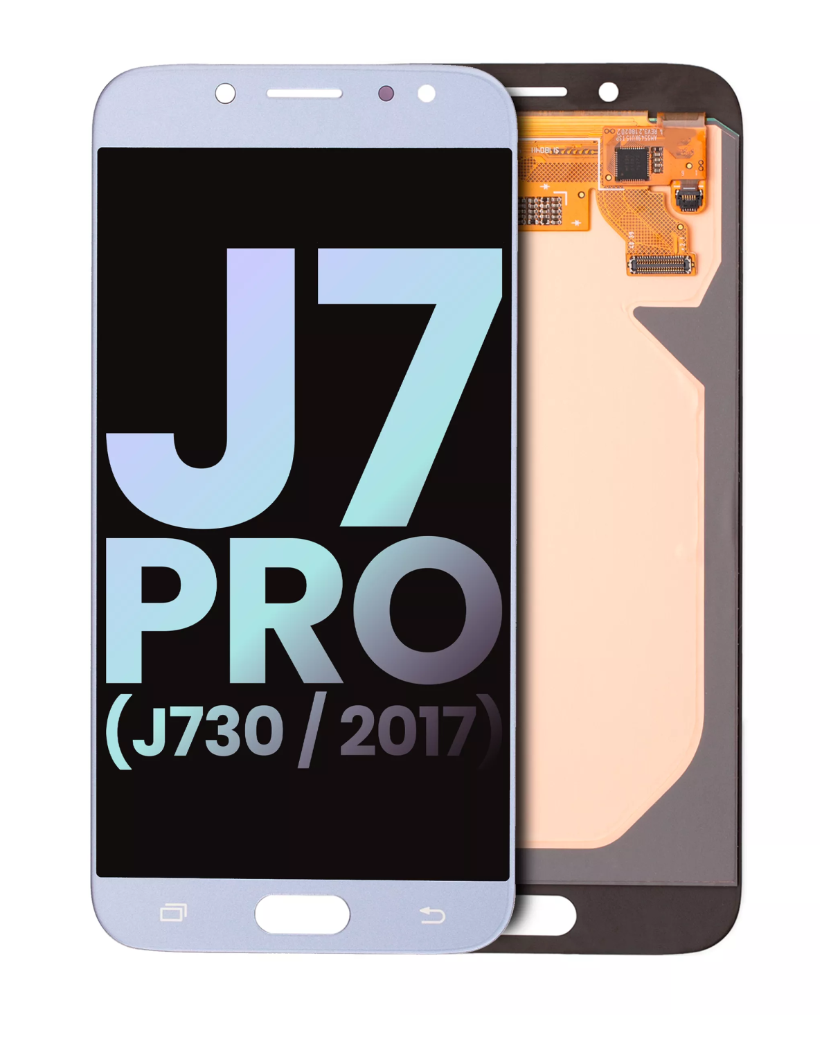 Samsung Galaxy J7 Pro İle Uyumlu Çerçevesiz ekran LCD Ekranı (J730 2017) (Servis Paketi) (Gümüş)