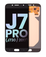 Samsung Galaxy J7 Pro İle Uyumlu Çerçevesiz ekran LCD Ekranı (J730 2017) (Servis Paketi) (Siyah)