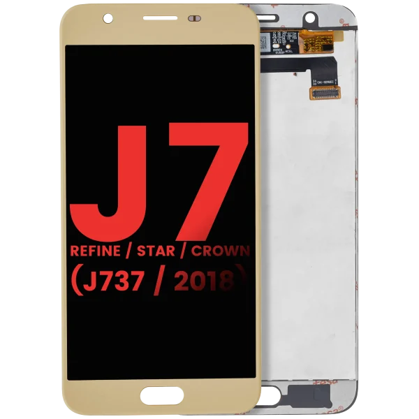 Samsung Galaxy J7 Refine İle Uyumlu Çerçevesiz ekran LCD Ekranı Star Crown (J737 2018) (Altın)