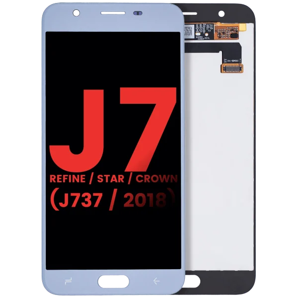 Samsung Galaxy J7 Refine İle Uyumlu Çerçevesiz ekran LCD Ekranı Star Crown (J737 2018) (Mavi)
