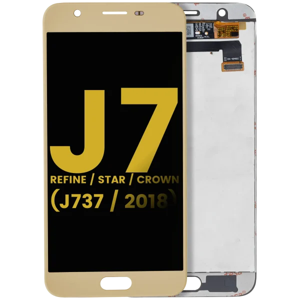 Samsung Galaxy J7 Refine İle Uyumlu Çerçevesiz ekran LCD Ekranı Star Crown (J737 2018) Orijinal (Altın)