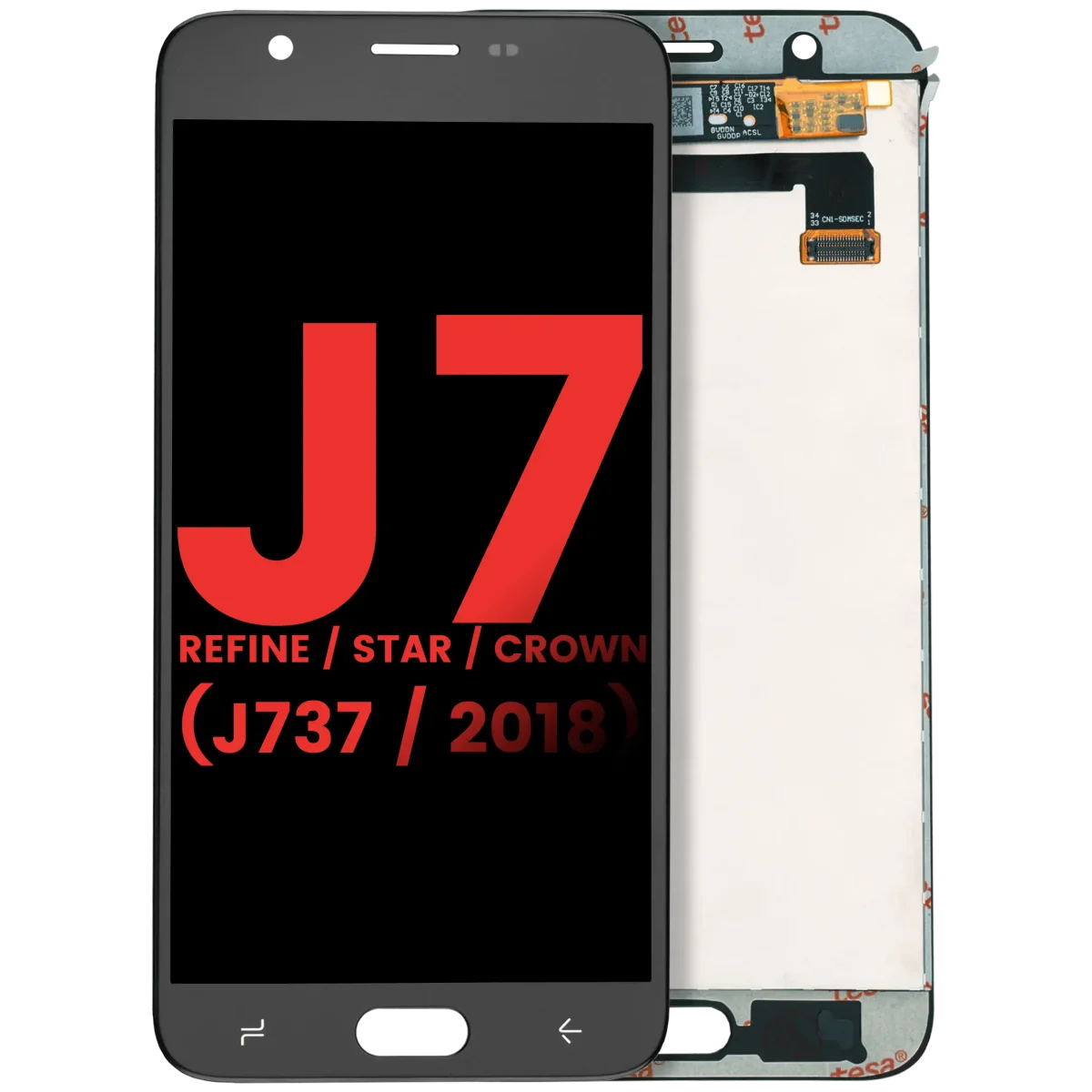 Samsung Galaxy J7 Refine İle Uyumlu Çerçevesiz ekran LCD Ekranı Star Crown (J737 2018) (Siyah)