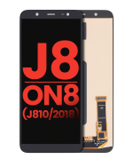 Samsung Galaxy J8 İle Uyumlu Çerçevesiz ekran Orijinal Ekranı On8 (J810 2018) (Aftermarket Plus) (Siyah)