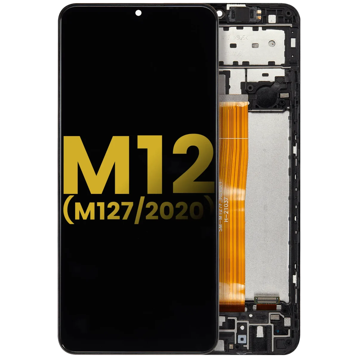 Samsung Galaxy M12 İle Uyumlu İçin Çerçeveli ekran (M127 2020) Orijinal (Tüm Renkler)  LCD Ekranı Uyumlu