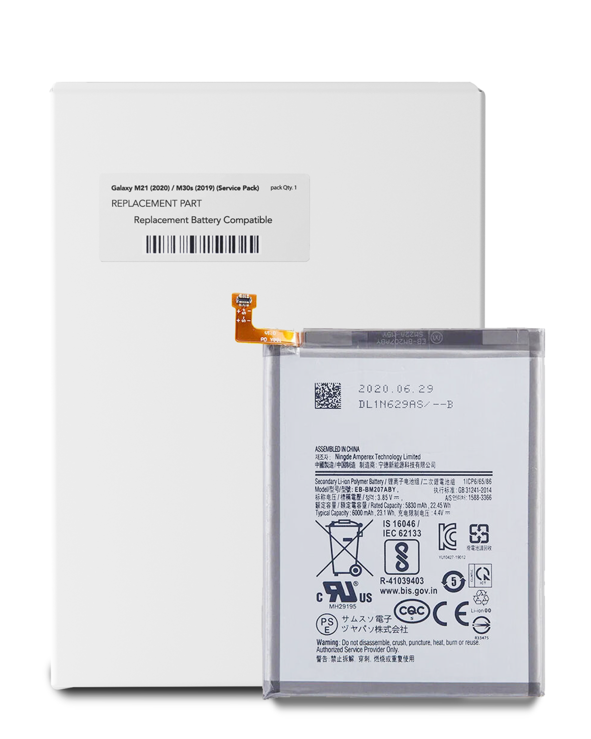 Samsung Galaxy M21 İle Uyumlu Batarya Pil (M215F 2020) M30s (M307 2019) (EB-BM207ABY) (Servis Paketi)