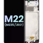 Samsung Galaxy M22 İle Uyumlu İçin Çerçeveli ekran (M235 2021) (Servis Paketi) (Tüm Renkler)  LCD Ekranı Uyumlu