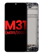 Samsung Galaxy M31 İle Uyumlu Çerçeveli ekran Orijinal Ekranı (M315 2020) (Aftermarket Plus) (Tüm Renkler)