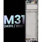 Samsung Galaxy M31 İle Uyumlu İçin Çerçeveli ekran (M315 2020) (Siyah) (Servis Paketi)  Orijinal Ekranı Uyumlu