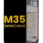 Samsung Galaxy M35 İle Uyumlu İçin Çerçeveli ekran (M356 2024) Orijinal (Siyah)  Orijinal Ekranı