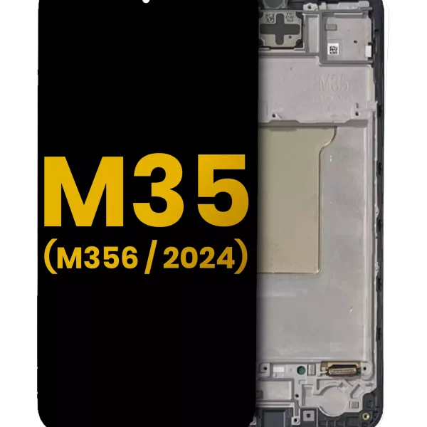 Samsung Galaxy M35 İle Uyumlu İçin Çerçeveli ekran (M356 2024) Orijinal (Siyah)  Orijinal Ekranı