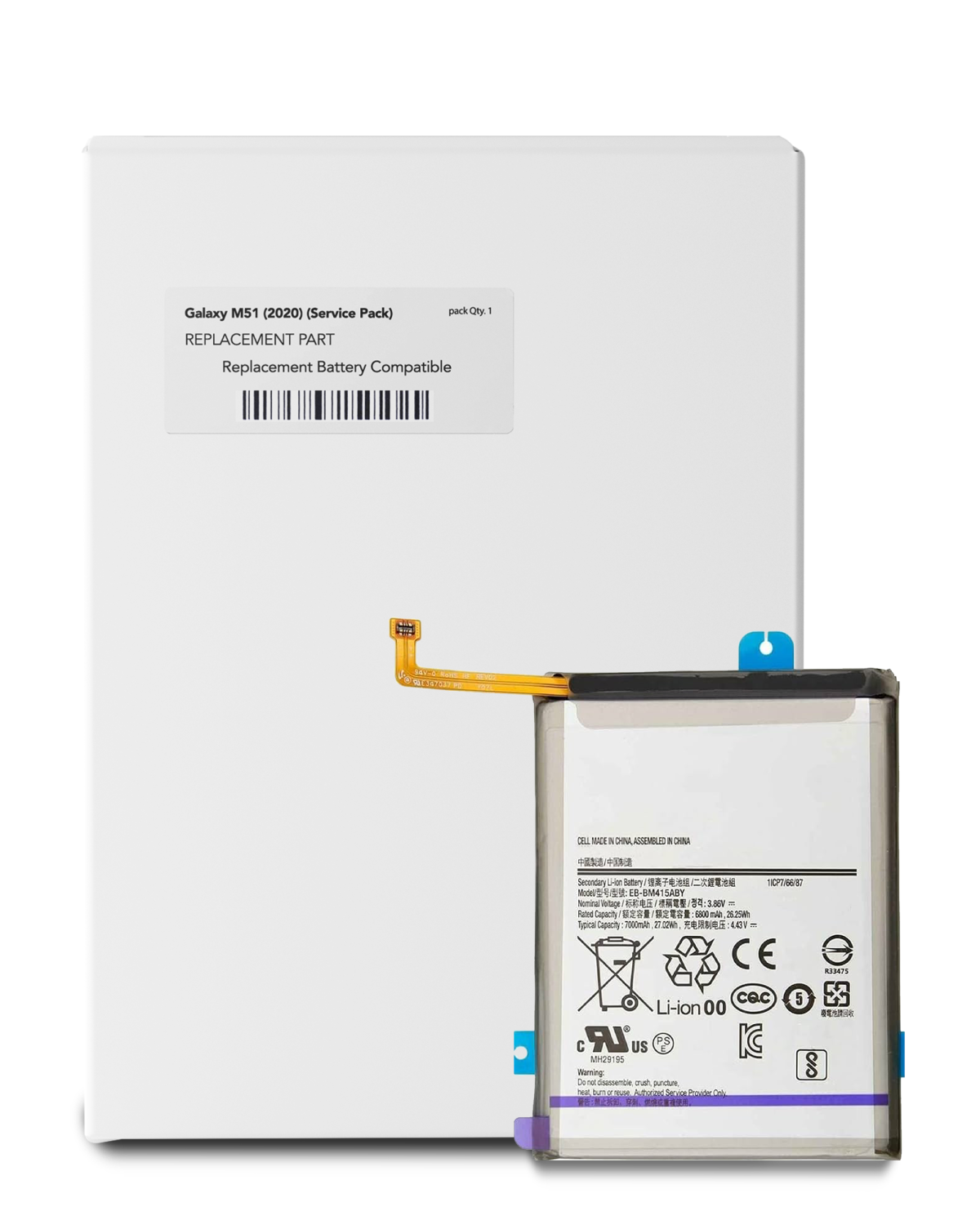 Samsung Galaxy M51 İle Uyumlu Batarya Pil (M515 2020) (EB-BM415ABY) (Servis Paketi) - Görsel 3