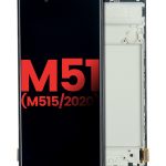 Samsung Galaxy M51 İle Uyumlu Çerçeveli ekran Orijinal Ekran (M515 2020) (Aftermarket Plus) (Celestial Black)