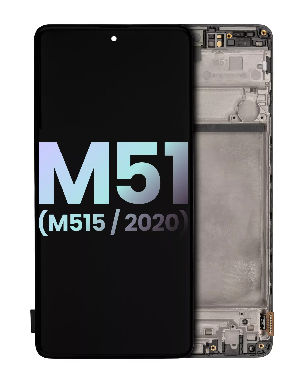 Samsung Galaxy M51 İle Uyumlu (M515 2020) (Service Pack) (Celestial Black) Çerçeveli ekran Orijinal Ekranı