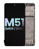 Samsung Galaxy M51 İle Uyumlu (M515 2020) (Service Pack) (Celestial Black) Çerçeveli ekran Orijinal Ekranı