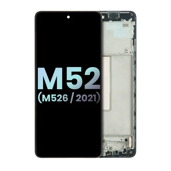 Samsung Galaxy M52 5G İle Uyumlu İçin Çerçeveli ekran (M526 2021) (Servis Paketi) (Tüm Renkler)  Orijinal Ekranı