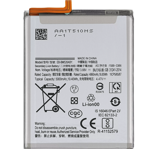 Samsung Galaxy M52 İle Uyumlu Batarya Pil (A235 2022) A73 5G (A736 2022) M52 5G (M526 2021) A23 5G (A236 2022) (EB-BM526ABS)