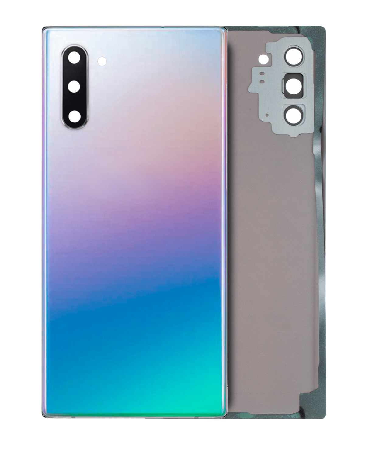 Samsung Galaxy Note 10 Arka Kapak Camı Kamera Lensli (Aura Glow / Gümüş) - Görsel 6