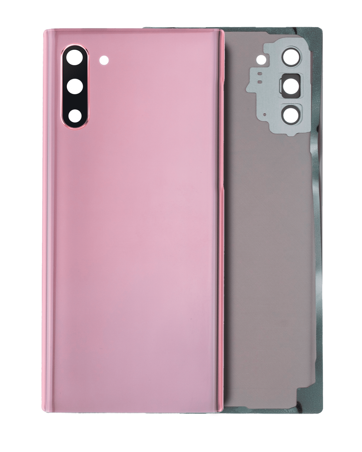 Samsung Galaxy Note 10 Arka Kapak Camı Kamera Lensli (Aura Pembe)