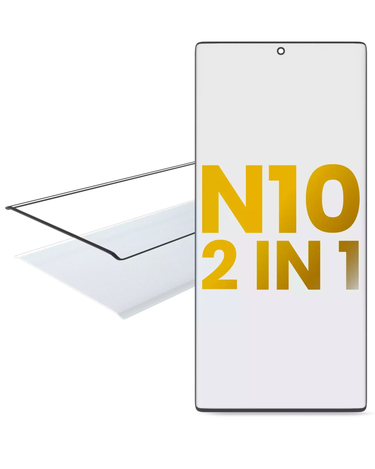 Samsung Galaxy Note 10 İle Uyumlu OCA Önceden Yüklenmiş 2'si 1 Arada Ön Cam