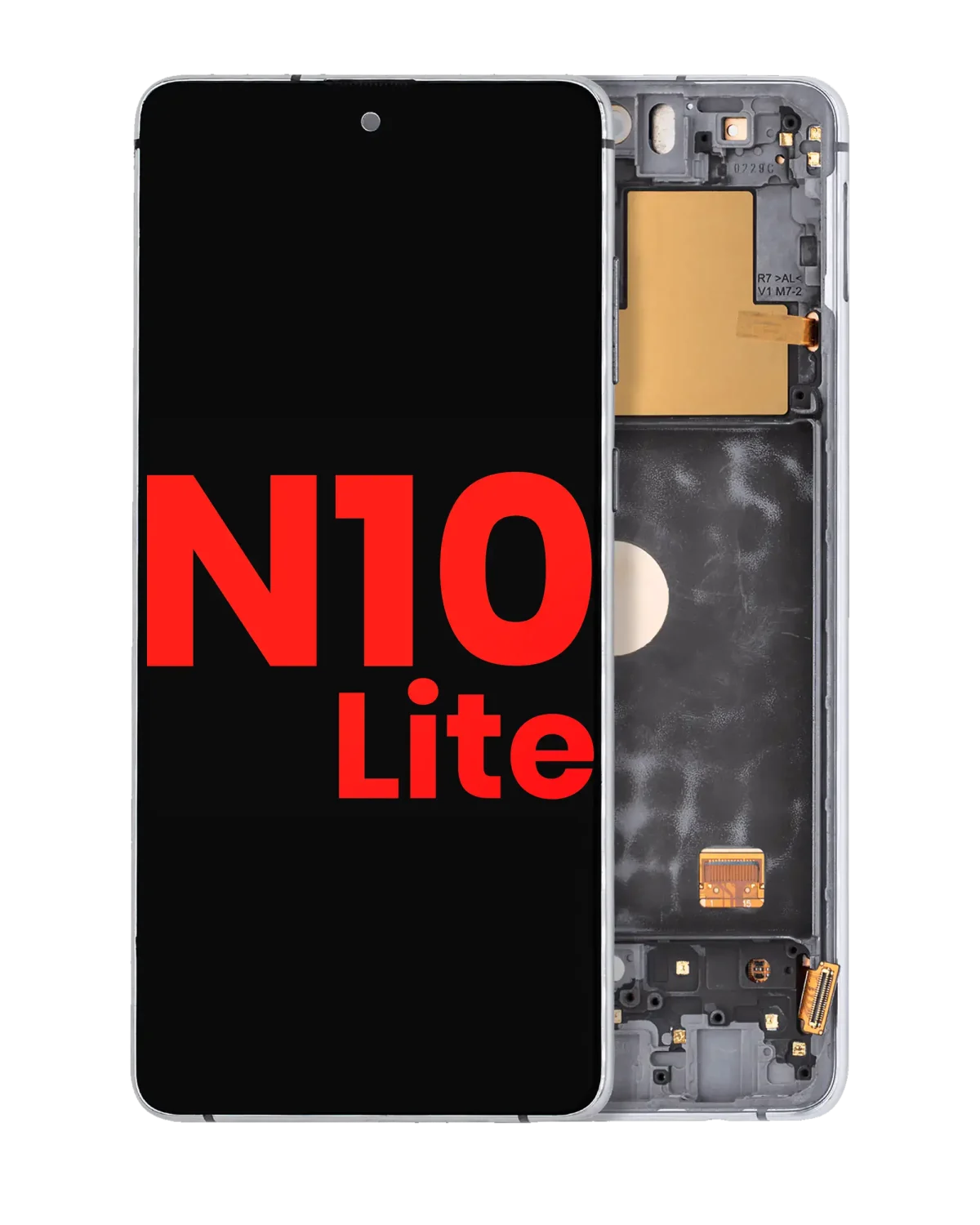 Samsung Galaxy Note 10 Lite İle Uyumlu Çerçeveli ekran oled Ekranı  (Aftermarket Plus) (Aura Glow / Gümüş)