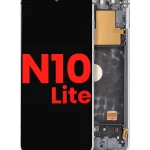 Samsung Galaxy Note 10 Lite İle Uyumlu Çerçeveli ekran oled Ekranı  (Aftermarket Plus) (Aura Glow / Gümüş)