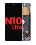 Samsung Galaxy Note 10 Lite İle Uyumlu Çerçeveli ekran oled Ekranı  (Aftermarket Plus) (Aura Glow / Gümüş)