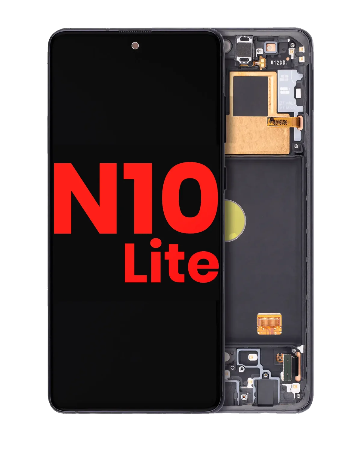 Samsung Galaxy Note 10 Lite İle Uyumlu Çerçeveli ekran oled Ekranı (Aftermarket Plus) (Aura Siyah)